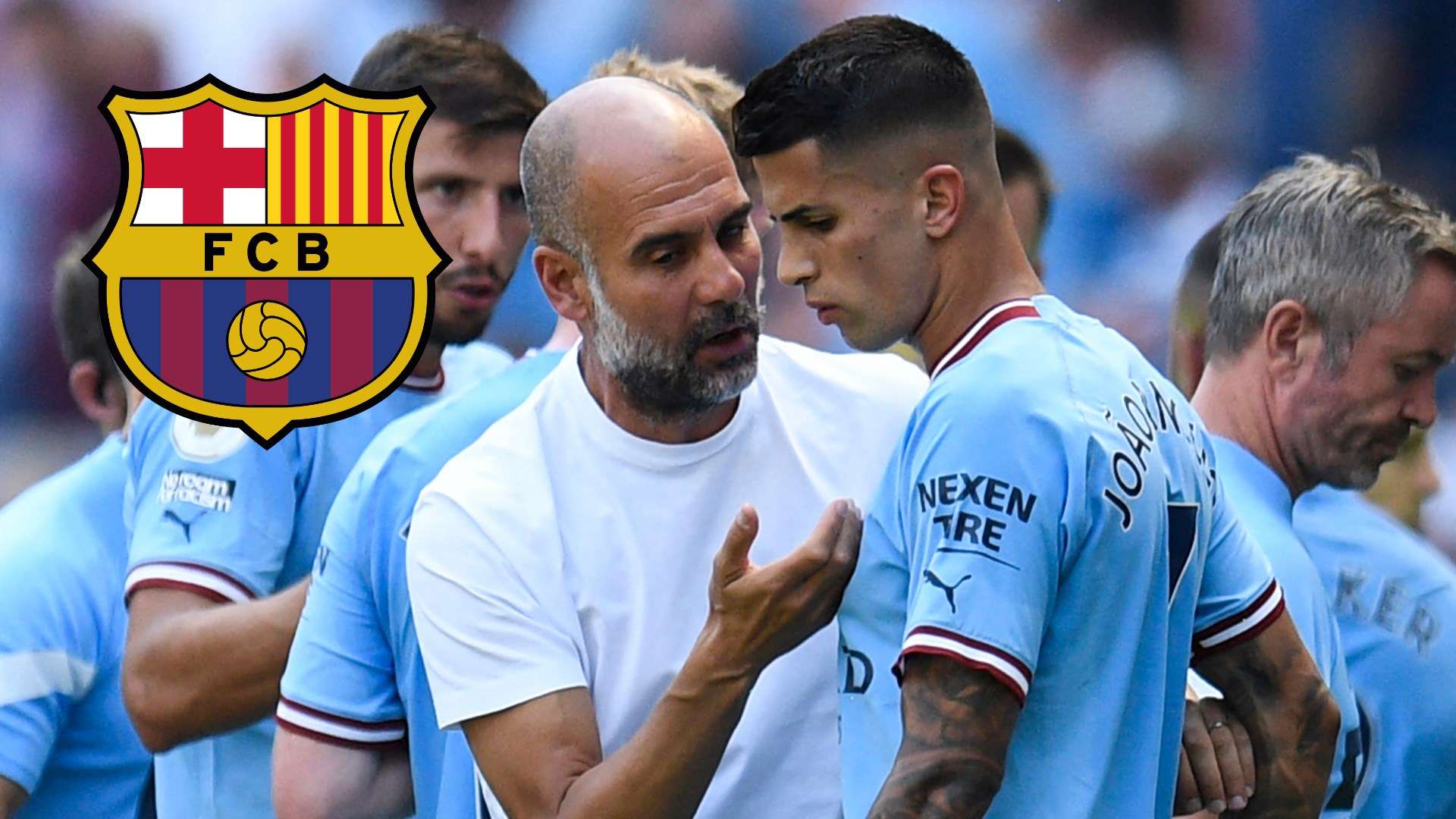 Pep Guardiola, Joao Cancelo, Barcelona GFX