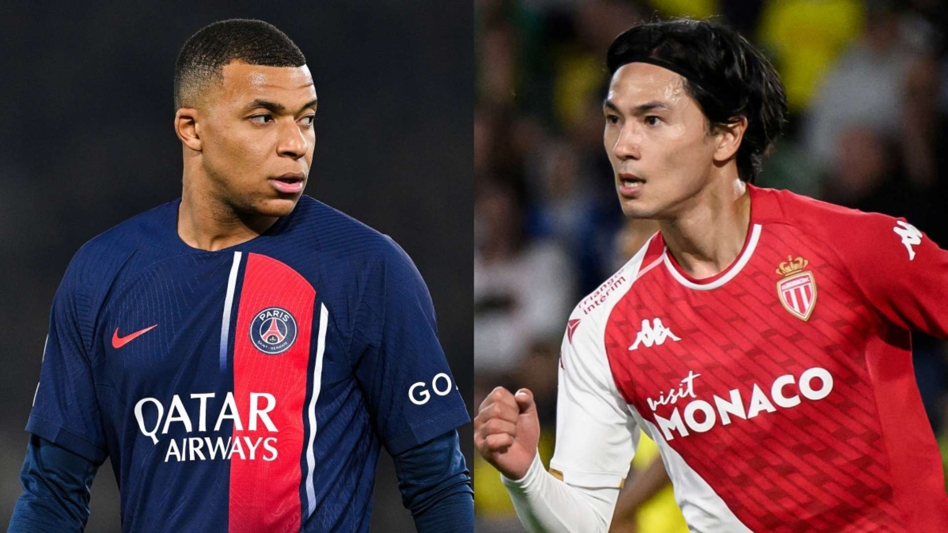 Kylian Mbappe PSG Takumi Minamino Monaco