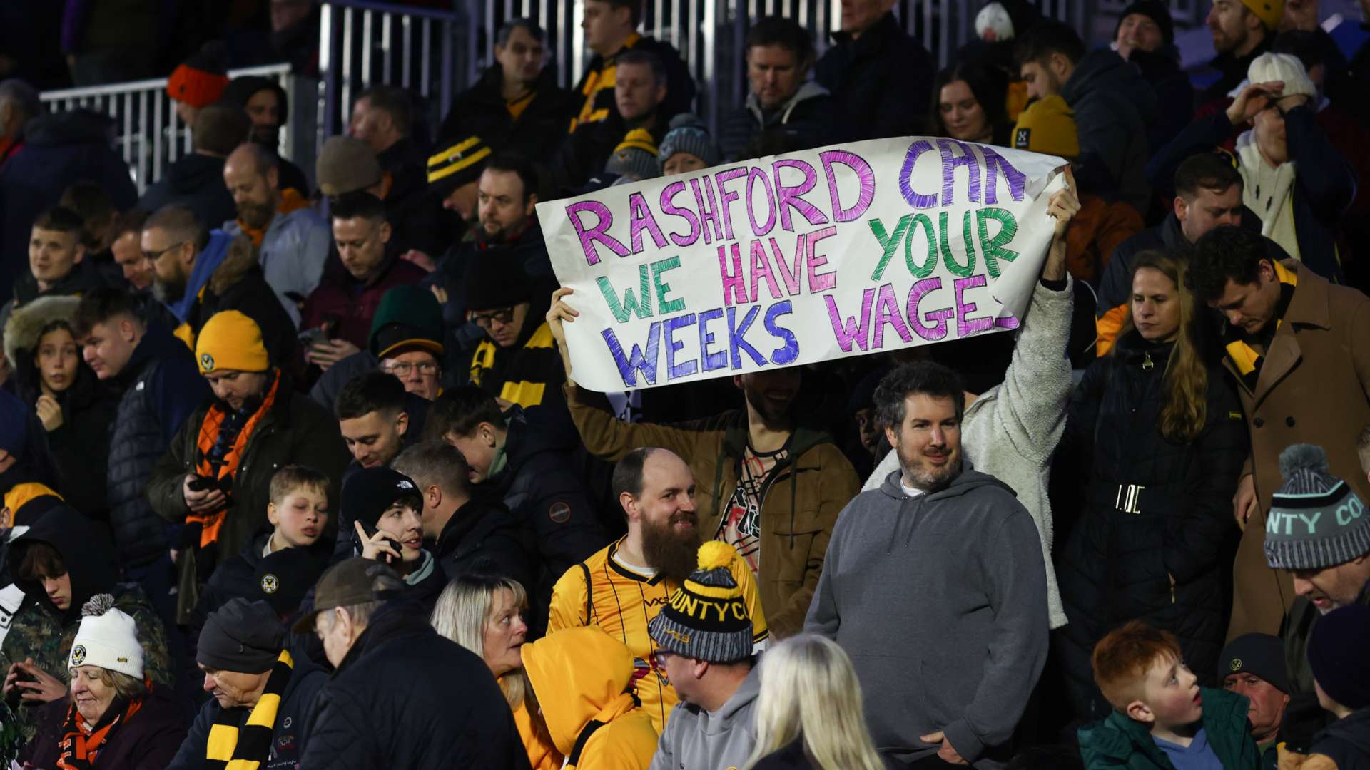 Rashford Newport County sign