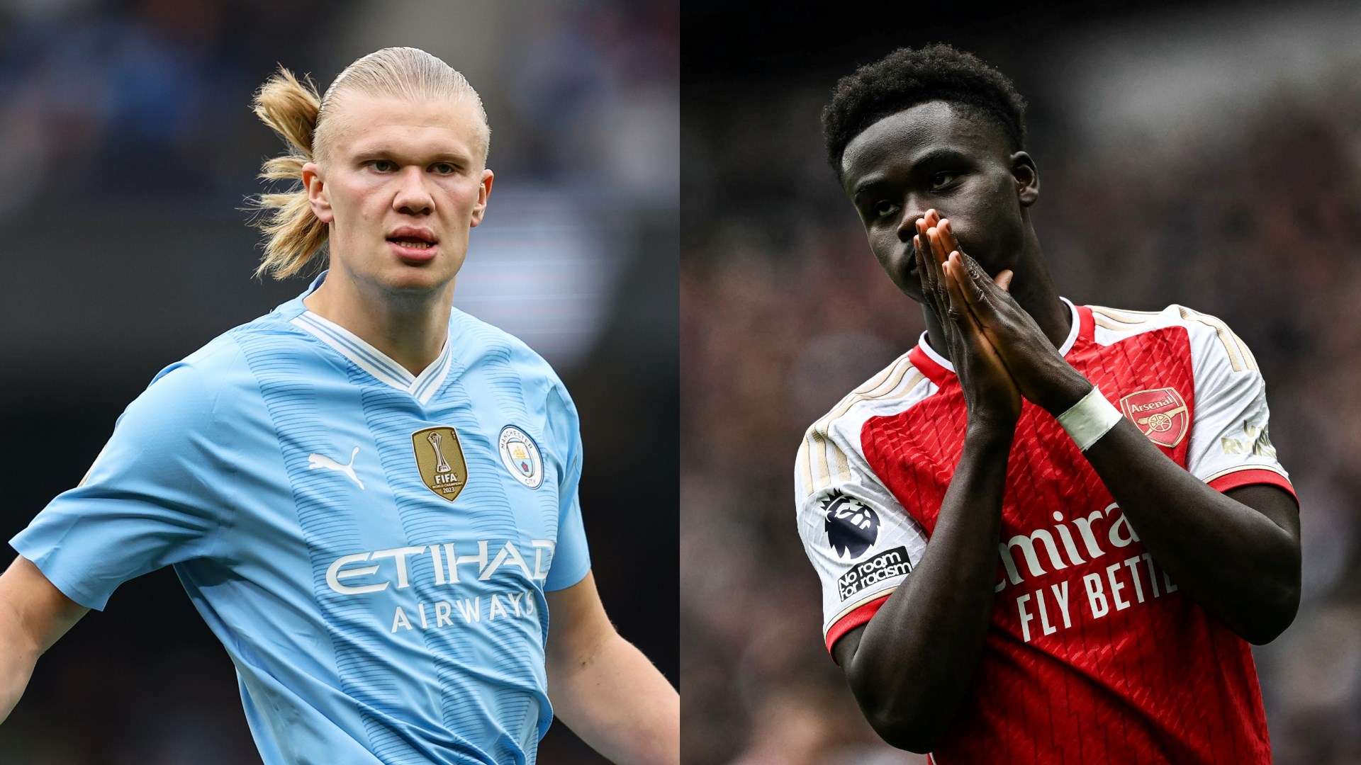 Erling Haaland Manchester City Bukayo Saka Arsenal 2024-25